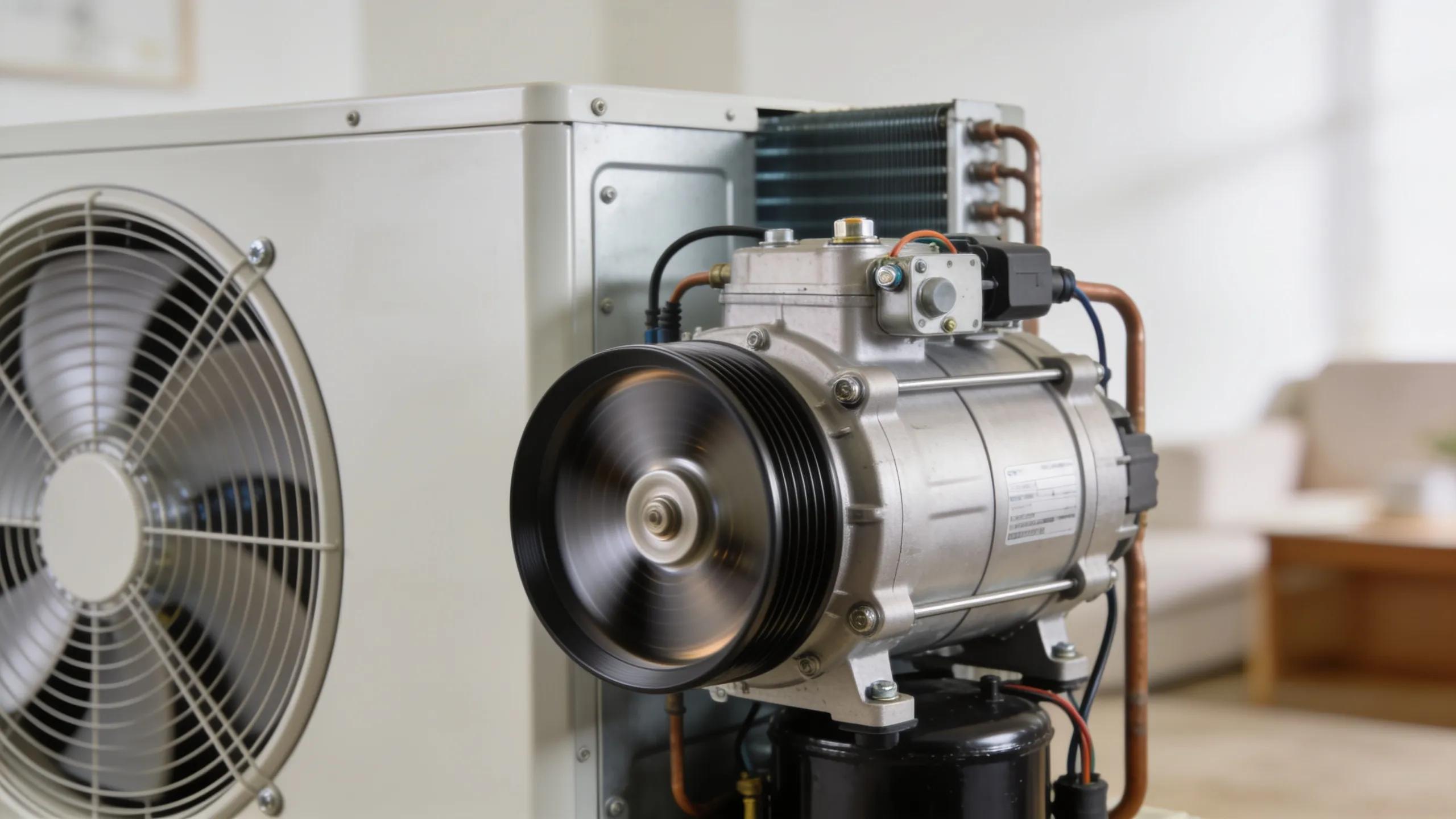 Essential Tips for a Quiet AC Unit and Reduced Noise Levels 2 HVAC compressor and fan showcasing quiet operation due to effective maintenance practices